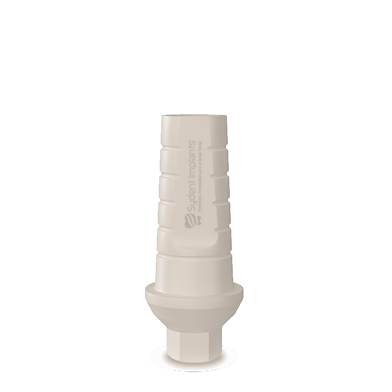 Temporary Peek anatomic abutment with internal hex for dental implants.