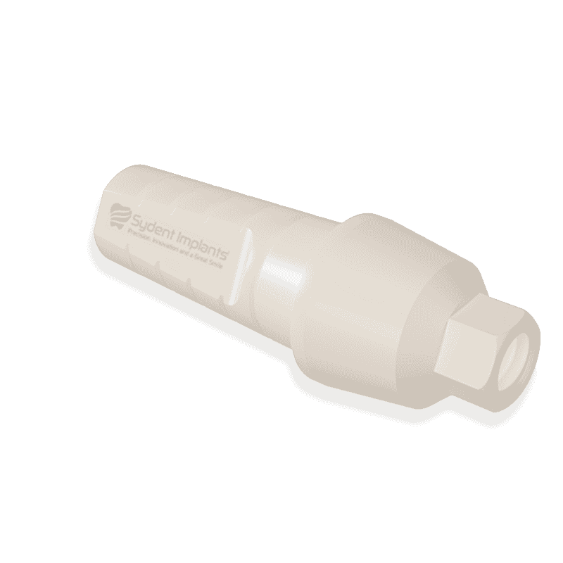Temporary Peek Anatomic Abutment with Internal Hex for dental implants.