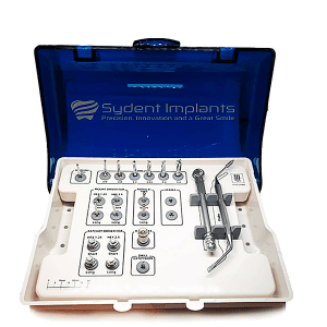 Sydent™ Advanced surgical kit with internal hex components for dental implant procedures.