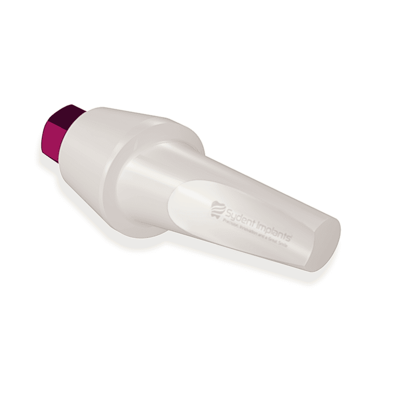 High-quality 15° angled zirconia abutment with titanium base for dental implants.