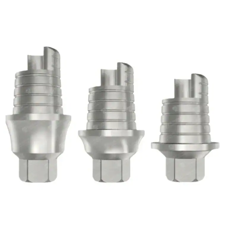 Family view of Ø4.5 Anti-Rotational CAD/CAM Ti-Bases in various heights - Sydent™