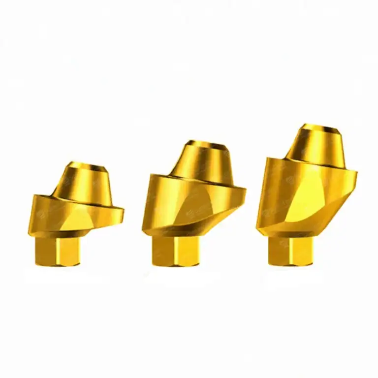 Complete range of 9 Degree Golden Angled Multi-Unit Abutments in various collar heights - Sydent™