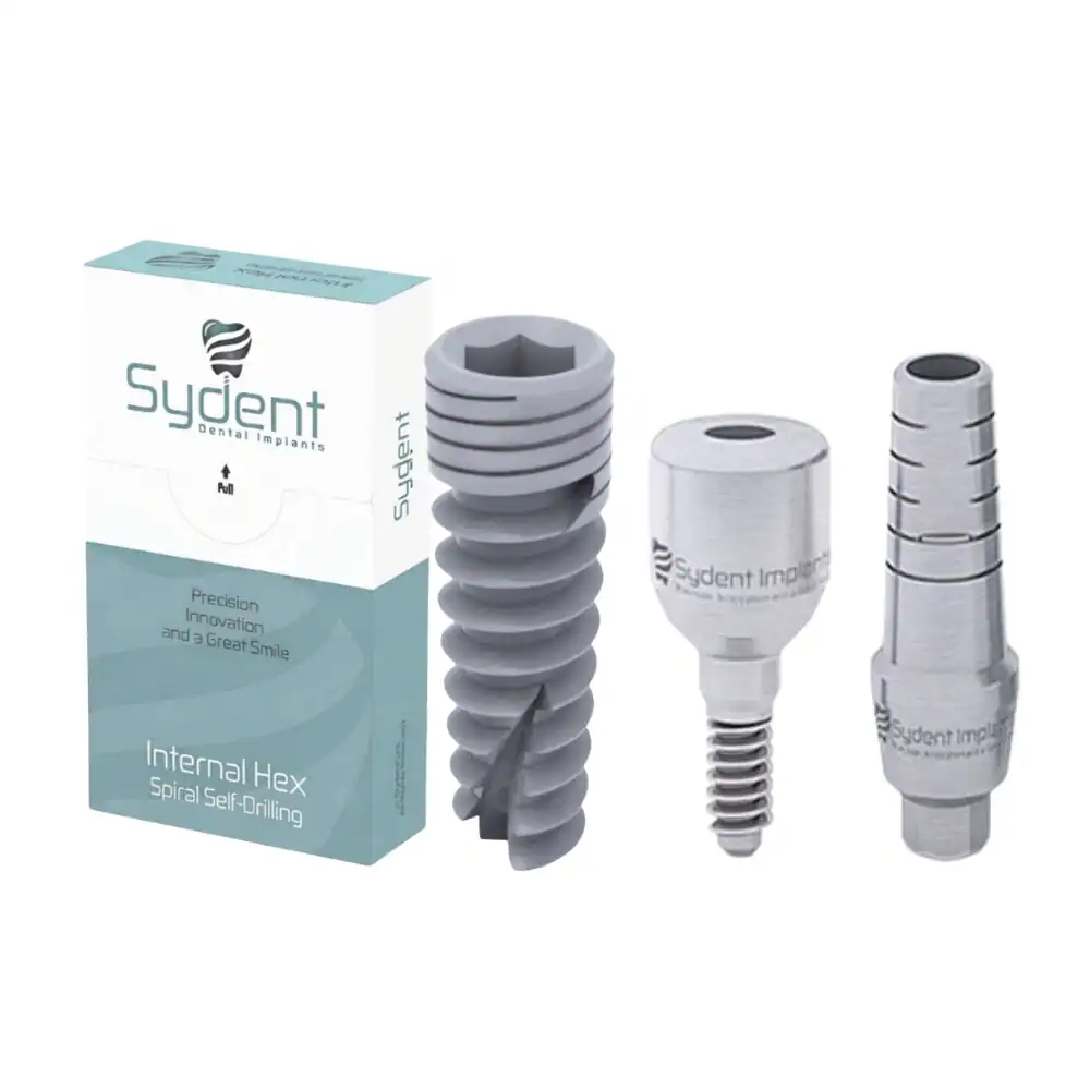 Sydent™ Triple Deal: Pulsar® Spiral Implant, Titanium Abutment and Healing Cap - Internal Hex System